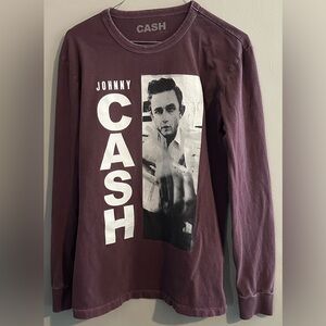 Johnny Cash long sleeve graphic tee size small country western wear band tee